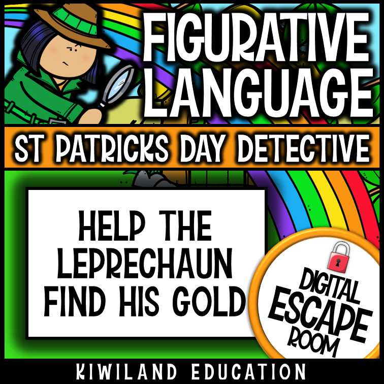 No-prep St Patrick's Day figurative language ELA escape room activity