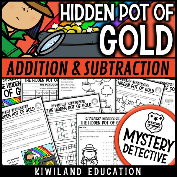 St patricks day hidden pot of gold CSI mystery detective grades 2-5
