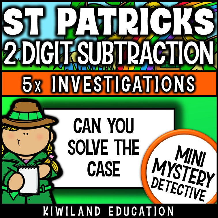 St patricks day math centers early finishers 2-digit subtraction