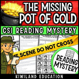 St Patrick's Day reading mystery The Missing Pot of Gold cover for grades 3-6