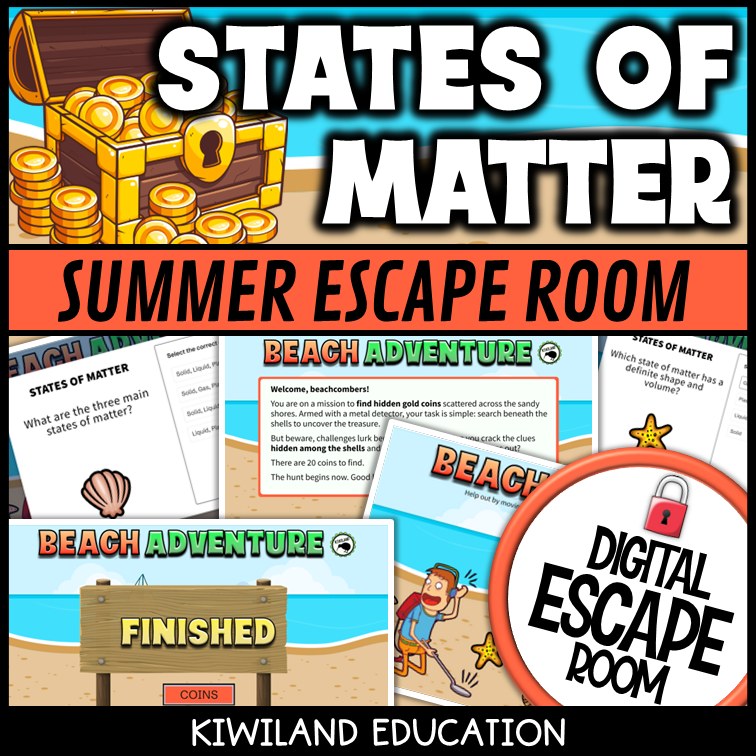 Solids liquids gases escape room slide