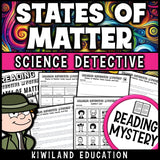 States of matter reading mystery comprehension activity cover for grades 3-6