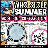 Summer addition and subtraction mystery detective 3