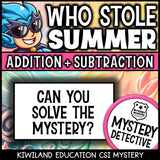 Summer addition and subtraction mystery detective 4