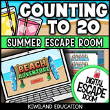 Counting to 20 Summer Digital Escape Room | Math Activity | Grades K–1