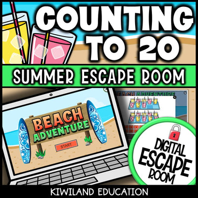 Counting to 20 Summer Digital Escape Room | Math Activity | Grades K–1
