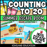 Counting to 20 Summer Digital Escape Room | Math Activity | Grades K–1