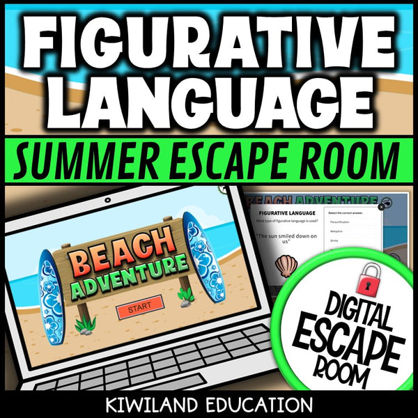 Figurative Language Summer Digital Escape Room | ELA Activity | Grades 3–6