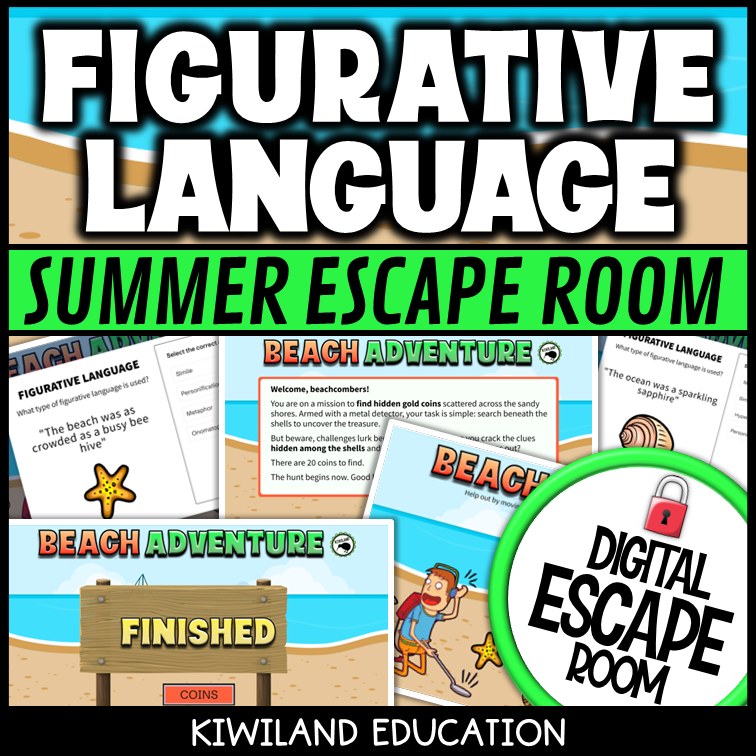 Figurative Language Summer Digital Escape Room | ELA Activity | Grades 3–6