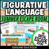 Figurative Language Summer Digital Escape Room | ELA Activity | Grades 3–6