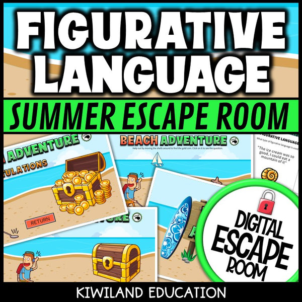 Figurative Language Summer Digital Escape Room | ELA Activity | Grades 3–6