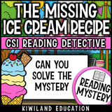 Can you solve the mystery - summer ice cream close reading detective activity