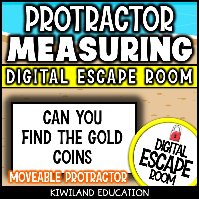 Measuring Angles with a Protractor Summer Digital Escape Room | Math Activity | Grades 4–6