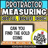 Measuring Angles with a Protractor Summer Digital Escape Room | Math Activity | Grades 4–6