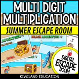 Multi-Digit Multiplication Summer Digital Escape Room | Math Activity | Grades 4–5
