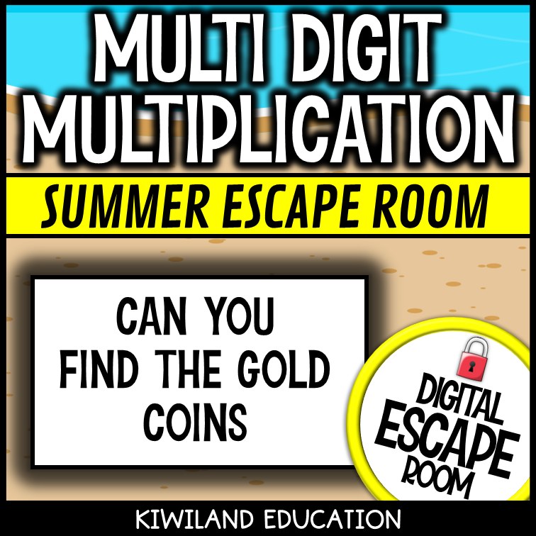 Multi-Digit Multiplication Summer Digital Escape Room | Math Activity | Grades 4–5