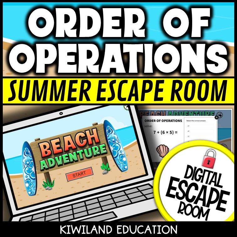 Order of Operations Summer Digital Escape Room | Math Activity | Grades 4–7