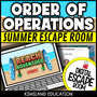 Order of Operations Summer Digital Escape Room | Math Activity | Grades 4–7
