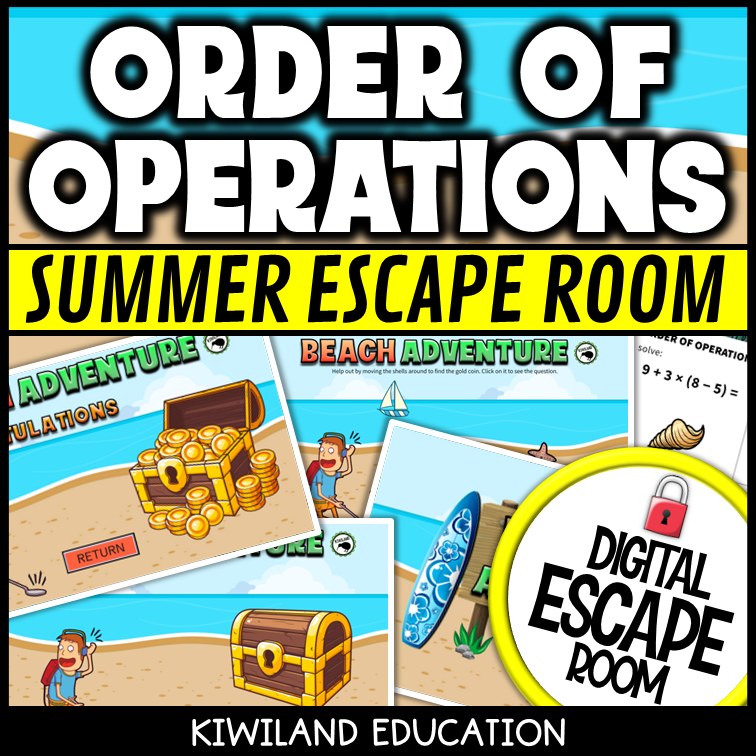 Order of Operations Summer Digital Escape Room | Math Activity | Grades 4–7