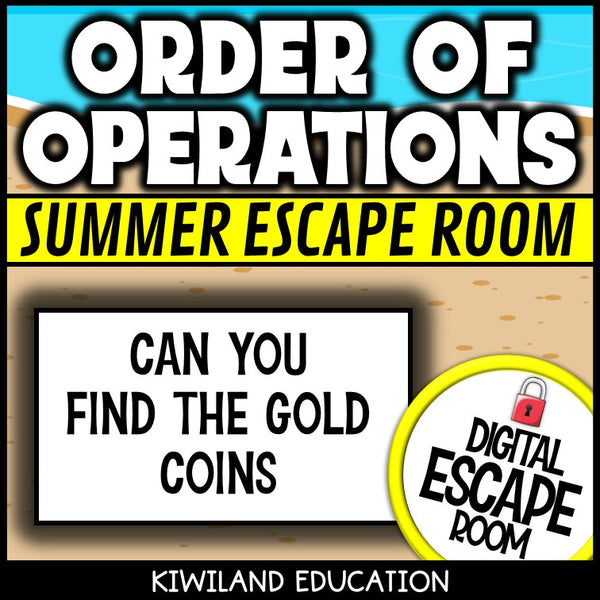 Order of Operations Summer Digital Escape Room | Math Activity | Grades 4–7