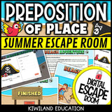 Prepositions of Place Summer Digital Escape Room | ELA Activity | Grades 1–3