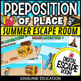 Prepositions of Place Summer Digital Escape Room | ELA Activity | Grades 1–3