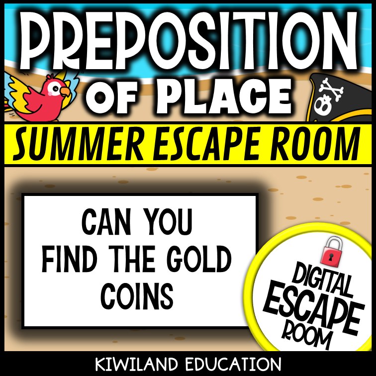 Prepositions of Place Summer Digital Escape Room | ELA Activity | Grades 1–3