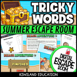 Tricky Words Summer Digital Escape Room | ELA Activity | Grades 1–3