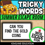 Tricky Words Summer Digital Escape Room | ELA Activity | Grades 1–3