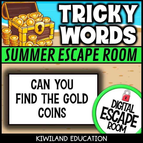 Tricky Words Summer Digital Escape Room | ELA Activity | Grades 1–3