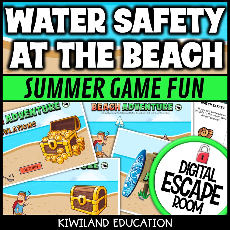 Water Safety Summer Digital Escape Room | Science Activity | Grades K–2