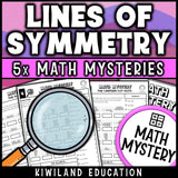 Symmetry worksheets on grid paper, flip and count squares detective math center
