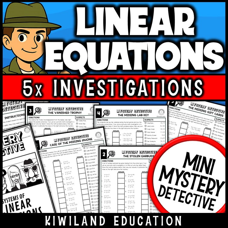 Systems of linear equations worksheets grade 8-9