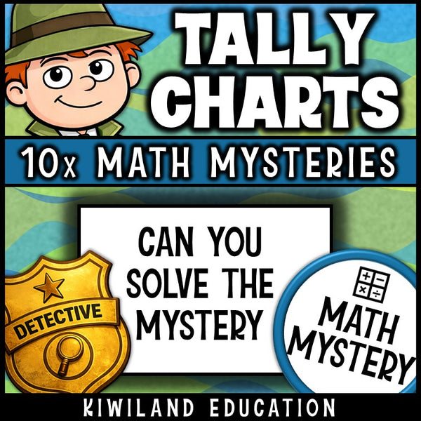 Counting tallies in groups of five, detective activity with answer keys for sub plans and homework
