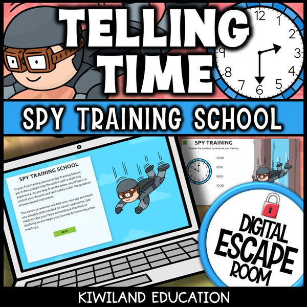 Telling Time to the Hour & Half Hour Digital Escape Room | Math Activity | Grades 1–2
