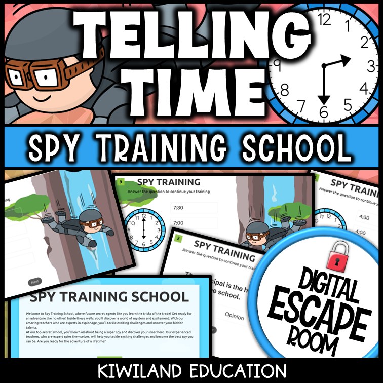 Telling Time to the Hour & Half Hour Digital Escape Room | Math Activity | Grades 1–2