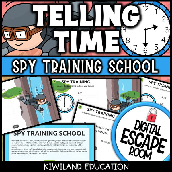 Telling Time to the Hour & Half Hour Digital Escape Room | Math Activity | Grades 1–2