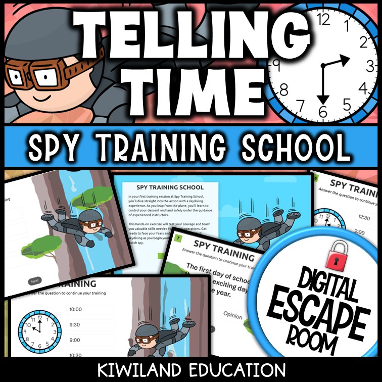 Telling Time to the Hour & Half Hour Digital Escape Room | Math Activity | Grades 1–2