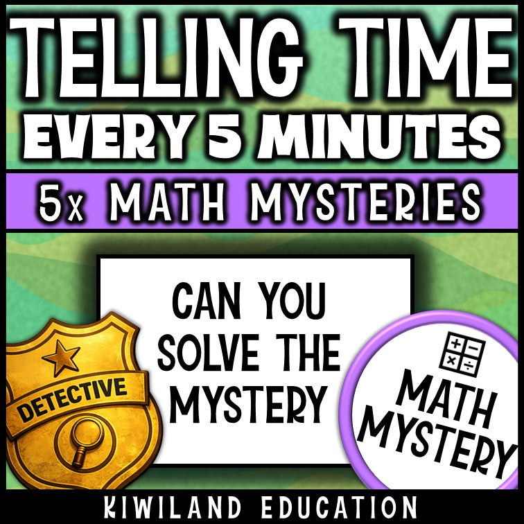 Telling time math mystery self-checking answer keys for early finishers