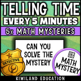 Telling time math mystery self-checking answer keys for early finishers