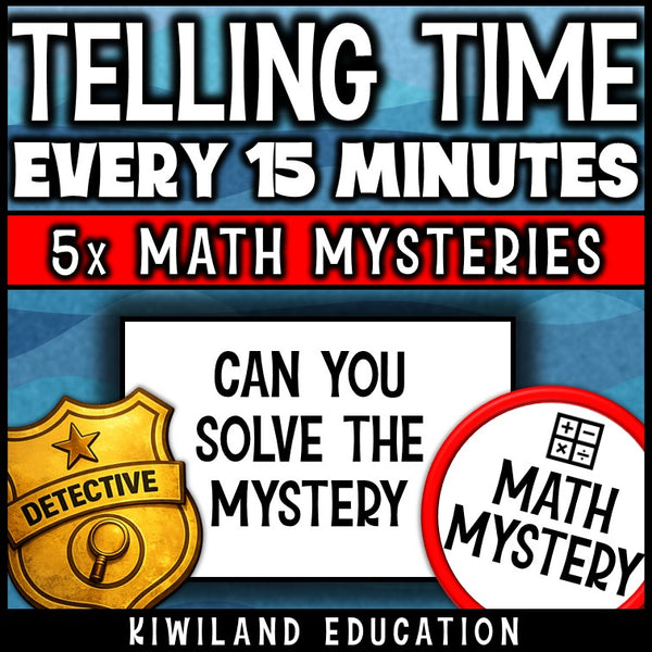 Telling time math mystery self-checking for early finishers and morning work