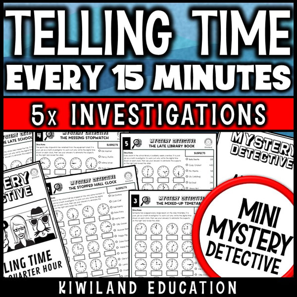 Telling time to the quarter hour worksheets grades 1-2