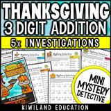 Thanksgiving 3-digit addition with regrouping worksheets