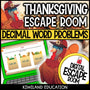 Adding and Subtracting Decimals Digital Escape Room Thanksgiving preview 1