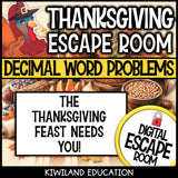 Adding and Subtracting Decimals Digital Escape Room Thanksgiving preview 4