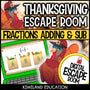 Adding and Subtracting Fractions Digital Escape Room Thanksgiving preview 1