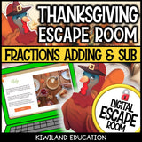 Adding and Subtracting Fractions Digital Escape Room Thanksgiving preview 3