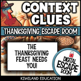 Context Clues Digital Escape Room Thanksgiving preview 4