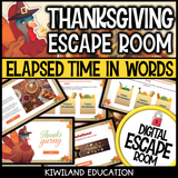 Thanksgiving elapsed time escape room puzzle screen