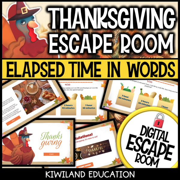 Thanksgiving elapsed time escape room puzzle screen